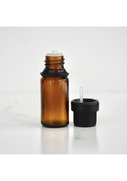 Siyah Kapak Içten Damlalıklı Amber Cam Şişe 10 Ml (5 Adet)