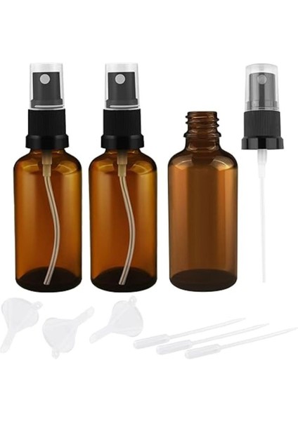 Amber Cam Sprey Şişesi Siyah Ince Sis Püskürtücü 50cc 3 Lü Set