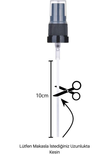 50ml Fısfıs Siyah Sprey Kapaklı Şeffaf Cam Şişe 3 Adet