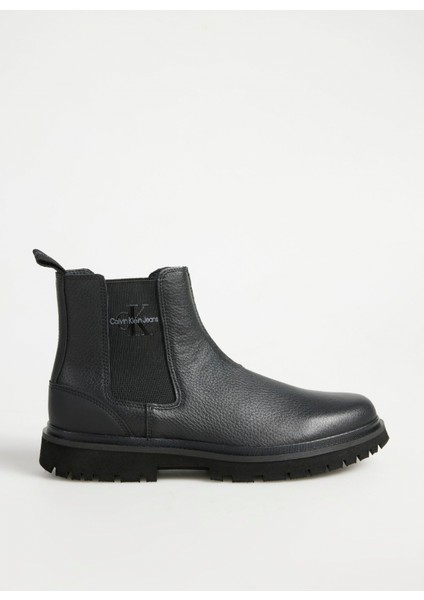 Deri Siyah Erkek Bot Eva Mıd Chelsea Boot Lth