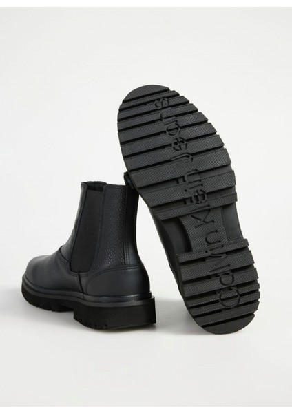 Deri Siyah Erkek Bot Eva Mıd Chelsea Boot Lth