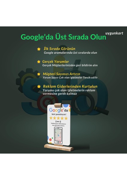 Ingilizce Google Yorum Kartı - Google Işletme Puanlama Kartı - 5 Yıldız Puan Toplar (Nfc ve Karekod Özellikli) - Tüm Telefonlarlar ile Uyumlu fiyatları