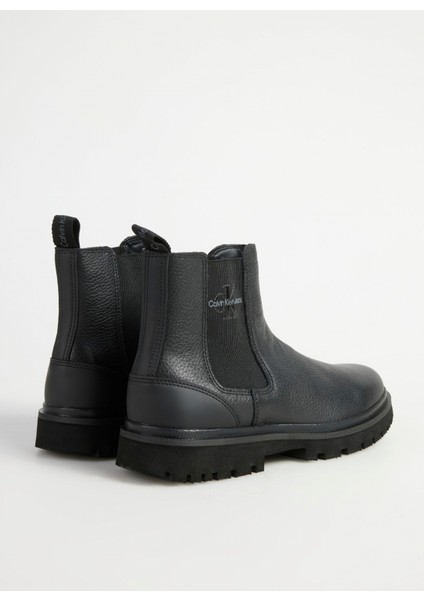 Calvin Klein Deri Siyah Erkek Bot Eva Mıd Chelsea Boot Lth