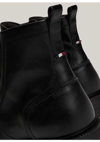 Deri Siyah Erkek Bot Hılfıger Comfort Lwt Lth Boot fırsatları