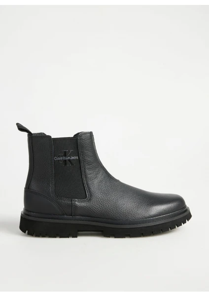 Calvin Klein Deri Siyah Erkek Bot Eva Mıd Chelsea Boot Lth