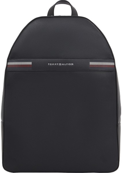 Tommy Hilfiger Siyah 35X45X12 cm Erkek Sırt Çantası Th Corp Texture Dome Backpack