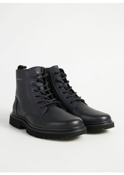 Calvin Klein Deri Siyah Erkek Bot Eva Mıd Laceup Boot Lth