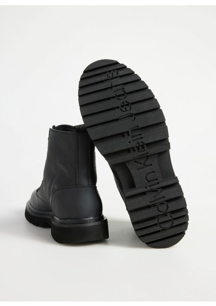 Calvin Klein Deri Siyah Erkek Bot Eva Mıd Laceup Boot Lth