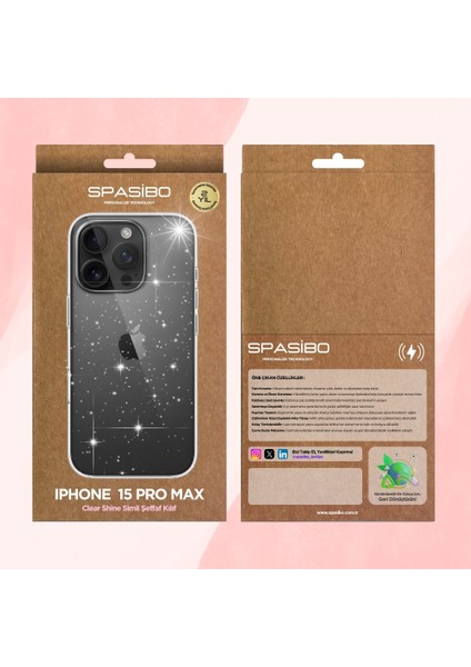 iPhone 15 Pro Max Clear Shine Şeffaf Kılıf | 2 Yıl Sararmama Garantili