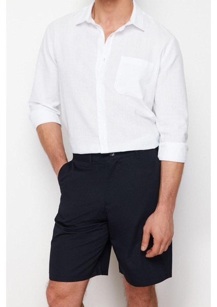 Erkek Moda Uzun Kol Dokuma Beyaz Regular Fit Pamuk Gömlek
