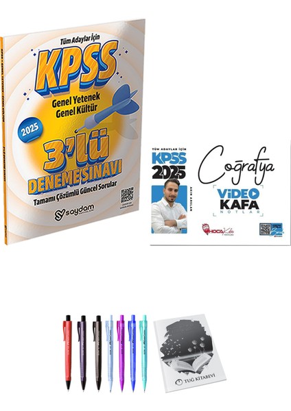 Hoca Kafası 2025 Kpss Coğrafya Video Kafa Notlar - Saydam Yayınları 2025 Kpss 3lü Deneme
