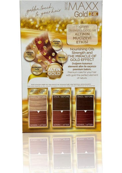 Golden Serıes 24k Altın Içerikli Tüp Boya Ve Saç Bakım Serumlu (2x50 Ml) Karamel 8.73