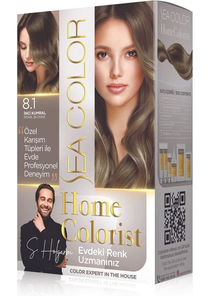 Home Colorıst (Evdeki Profesyonel Renk Uzmanınız) 2x50 Ml 30 Ml Asistan Tüp Saç Boyası İnci Kumral 8.1