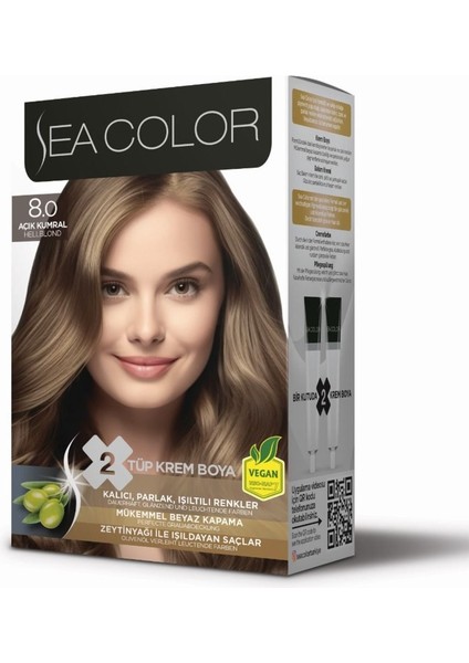 Mükemmel Beyaz Kapama (1 Pk X 2 Tüp Saç Boyası Ve Oksidan) 8.0 Açık Kumral