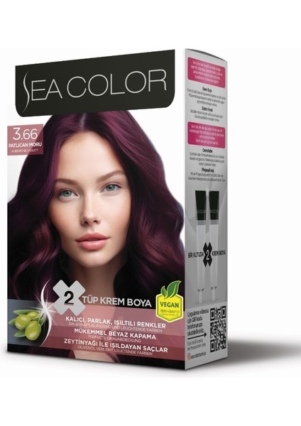 Mükemmel Beyaz Kapama (1 Pk X 2 Tüp Saç Boyası Ve Oksidan) 3.66 Patlıcan Moru