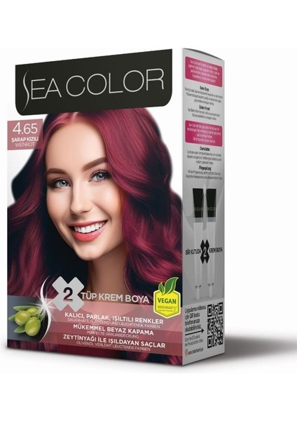 Mükemmel Beyaz Kapama (1 Pk X 2 Tüp Saç Boyası Ve Oksidan) 4.65 Şarap Kızılı