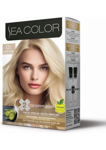 Mükemmel Beyaz Kapama (1 Pk X 2 Tüp Saç Boyası Ve Oksidan) 0.1 Platin Sarısı