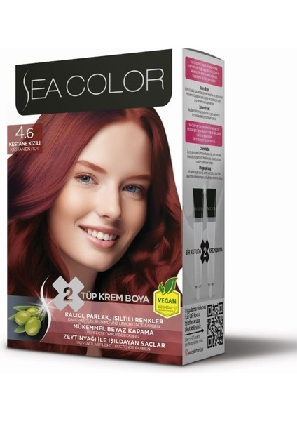 Mükemmel Beyaz Kapama (1 Pk X 2 Tüp Saç Boyası Ve Oksidan) 4.6 Kestane Kızılı