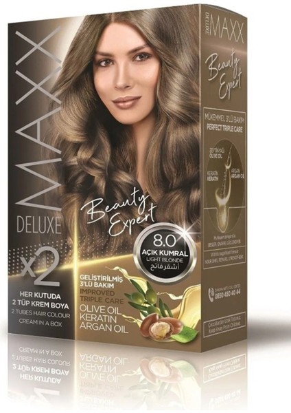 Beauty Serıes Keratinli Kalıcı Saç Boyası (2x50ml) 34 Harika Renk Açık Kumral 8.0