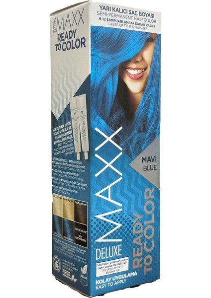 Semı Permanent Haır Dye (Yarı Kalıcı Saç Boyası Harika 5 Renk) 2x50 Ml Mavi (Blue) fiyatları