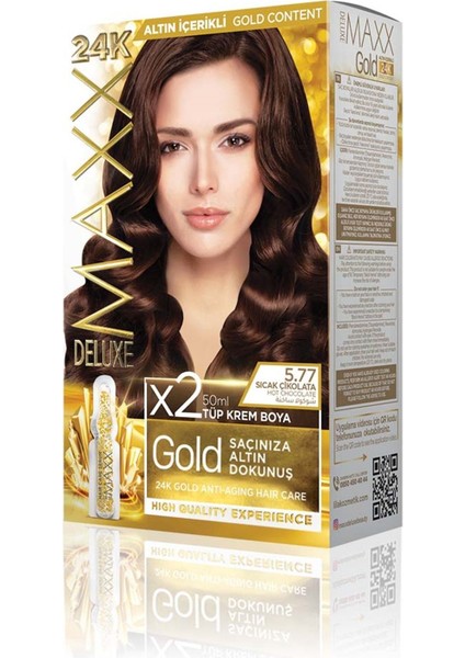 Golden Serıes 24k Altın Içerikli Tüp Boya Ve Saç Bakım Serumlu 30 Harika Renk (2x50 Ml) Sıcak Çikolata 5.77