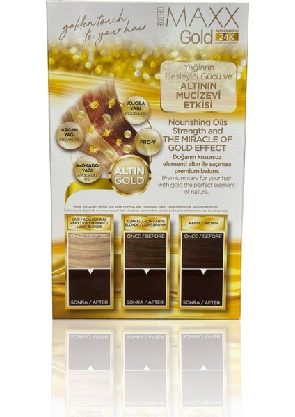 Golden Serıes 24k Altın Içerikli Tüp Boya Ve Saç Bakım Serumlu (2x50 Ml) Açık Kahve 5.0