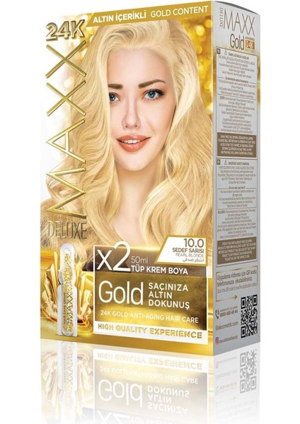 Golden Serıes 24k Altın Içerikli Tüp Boya Ve Saç Bakım Serumlu (2x50 Ml) Sedef Sarısı 10.0