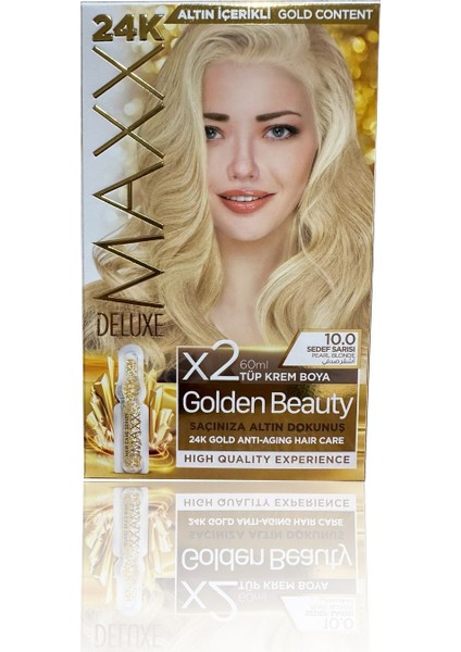 Golden Serıes 24k Altın Içerikli Tüp Boya Ve Saç Bakım Serumlu (2x50 Ml) Sedef Sarısı 10.0