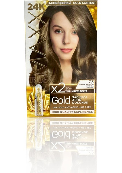 Golden Serıes 24k Altın Içerikli Tüp Boya Ve Saç Bakım Serumlu (2x50 Ml) Fındık Kabuğu 7.3 fiyatları