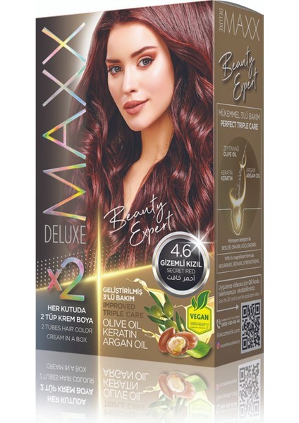 Beauty Serıes Keratinli Kalıcı Saç Boyası (2x50ml) 34 Harika Renk Kızıl 4.6