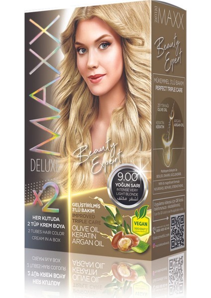 Beauty Serıes Keratinli Kalıcı Saç Boyası (2x50ml) 34 Harika Renk Yoğun Sarı 9.00