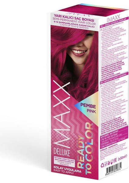 Semı Permanent Haır Dye (Yarı Kalıcı Saç Boyası Harika 5 Renk) 2x50 Ml Pembe (Pınk)