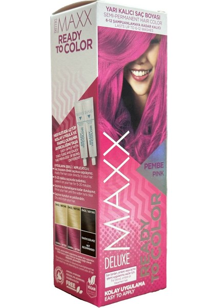 Semı Permanent Haır Dye (Yarı Kalıcı Saç Boyası Harika 5 Renk) 2x50 Ml Pembe (Pınk)