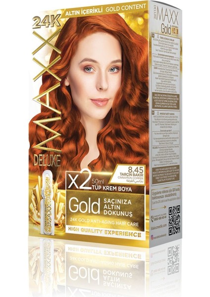 Golden Serıes 24k Altın Içerikli Tüp Boya Ve Saç Bakım Serumlu 30 Harika Renk (2x50 Ml) Tarçın Bakır 8.45