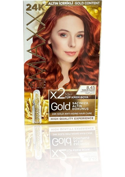 Golden Serıes 24k Altın Içerikli Tüp Boya Ve Saç Bakım Serumlu 30 Harika Renk (2x50 Ml) Tarçın Bakır 8.45