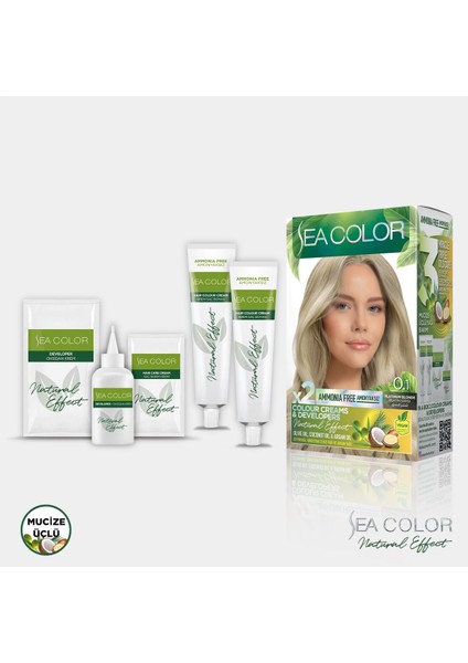 Amonyaksız, Vegan, Doğal, Besleyici Kalıcı Saç Boyası Beyaz Kapama (1 Paket 2 X 50 Ml) Yoğun Küllü Kumral 7.11