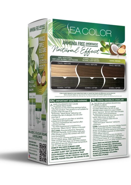 Amonyaksız, Vegan, Doğal, Besleyici Kalıcı Saç Boyası Beyaz Kapama (1 Paket 2 X 50 Ml) Yoğun Küllü Açık Kumral 8.11