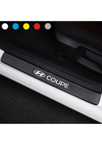 Hyundai Coupe Için Uyumlu Aksesuar Oto Kapı Eşiği Sticker Karbon 4 Adet