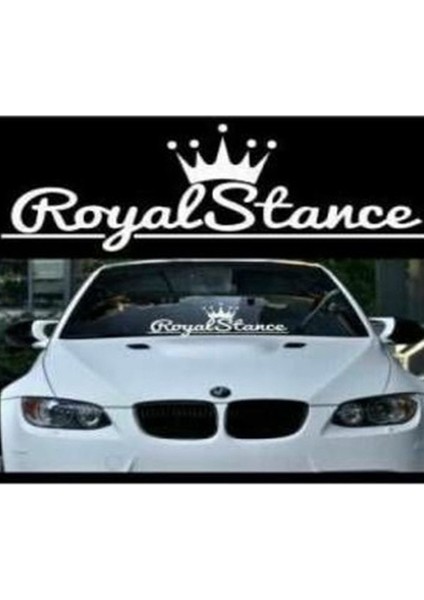Royal Stance Oto Arka Cam Sticker Beyaz