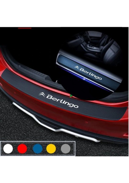 Citroen Berlingo Için Uyumlu Aksesuar Oto Bagaj ve Kapı Eşiği Sticker Seti Karbon
