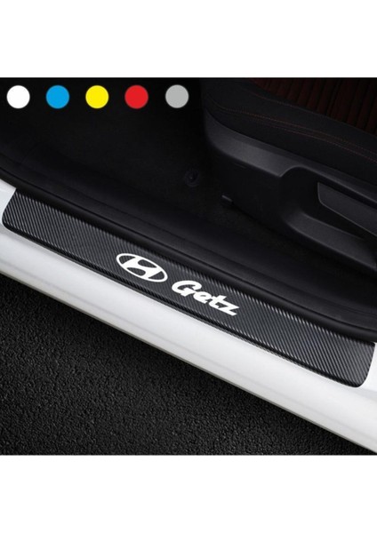 Hyundai Getz Için Uyumlu Aksesuar Oto Kapı Eşiği Sticker Karbon 4 Adet