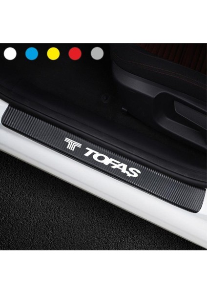 Tofaş Için Uyumlu Aksesuar Oto Kapı Eşiği Sticker Karbon 4 Adet