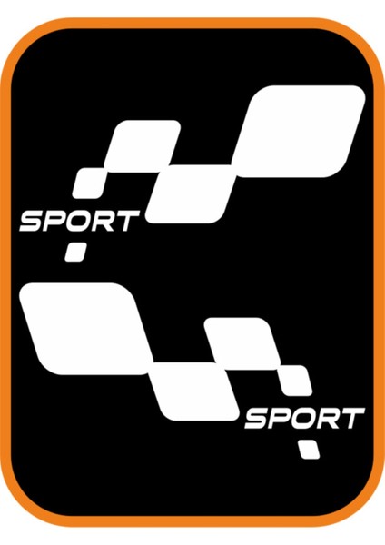 Yan Sport Damalı Oto Sticker Sağ-Sol Takım 2 Adet Beyaz 30*16 cm