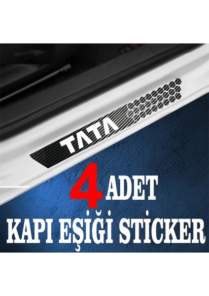 Tata Özel Oto Kapı Eşikleri Sticker Karbon 4 Adet