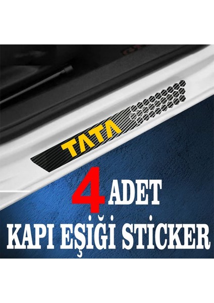 Tata Özel Oto Kapı Eşikleri Sticker Karbon 4 Adet