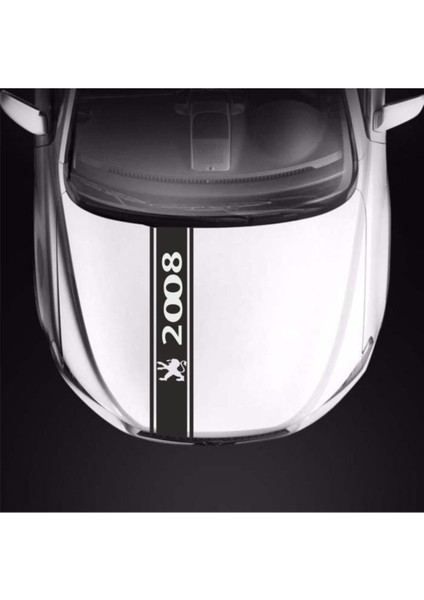 Peugeot 2008 Için Uyumlu Aksesuar Oto Kaput Şerit Sticker