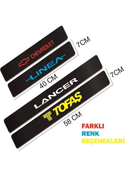 Opel Astra Için Uyumlu Aksesuar Oto Kapı Eşiği Sticker Karbon 4 Adet