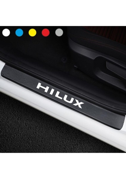 Toyota Hilux Için Uyumlu Aksesuar Oto Kapı Eşiği Sticker Karbon 4 Adet
