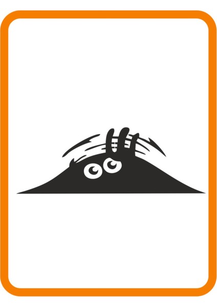 Bagajdan Bakan Şaşkın Hayalet Oto Sticker Siyah 30*10 cm