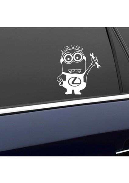 Minyonlar Lexus Için Uyumlu Aksesuar Oto Kapı Yan Cam Sticker Beyaz 20 cm